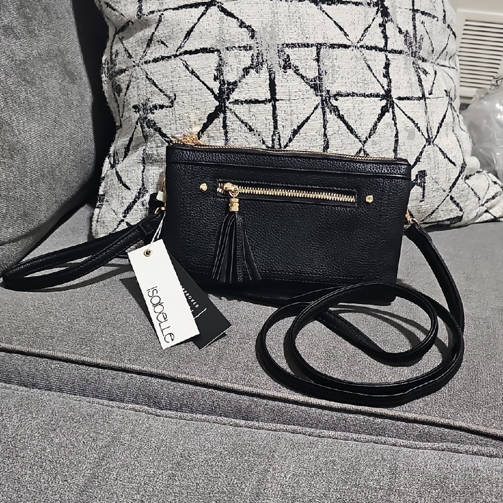 NWT Isabelle Vegan Leather Purse Crossbody Wristlet Wallet Shoulder Bag